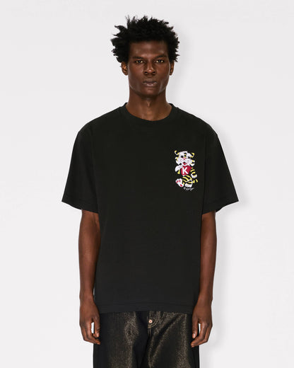 Kenzo Wild Tiger Embroidered Oversized Tshirt In Cotton