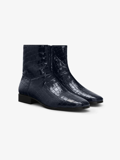 Essentials Croc Printed Ankle Boot Midnight Blue