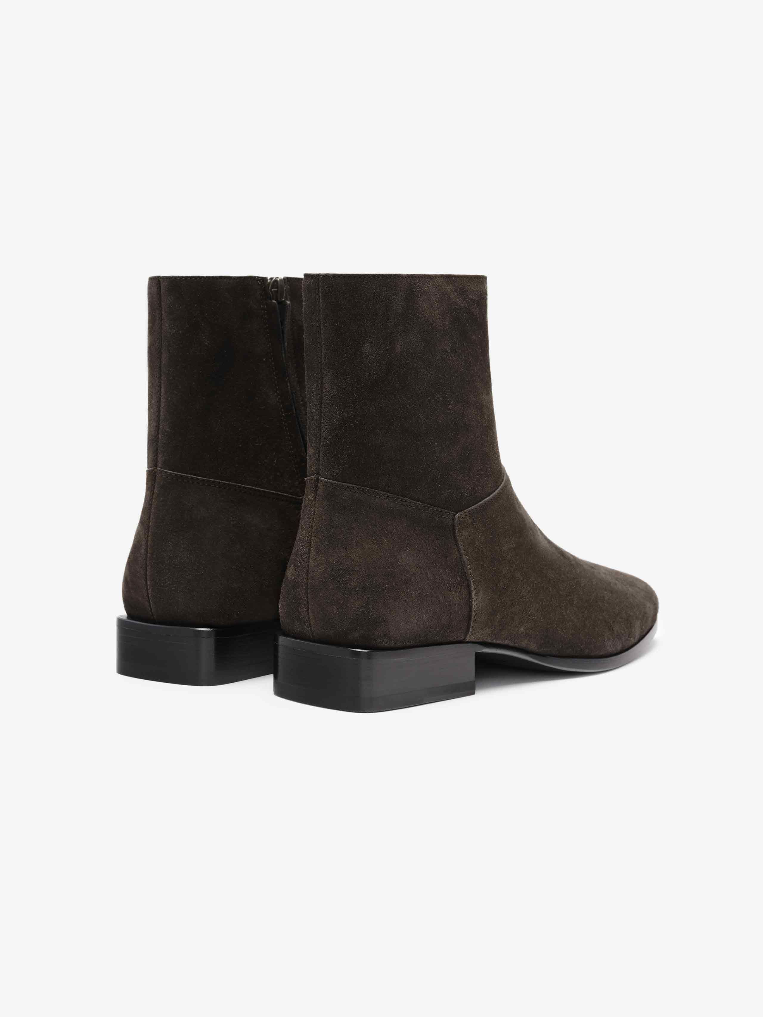 Essentials Suede Ankle Boot Dark Brown