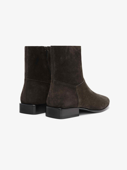 Essentials Suede Ankle Boot Dark Brown