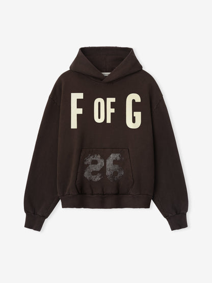 Essentials F Of G Classic Half Raglan Hoodie W/ Pocket Dark Brown