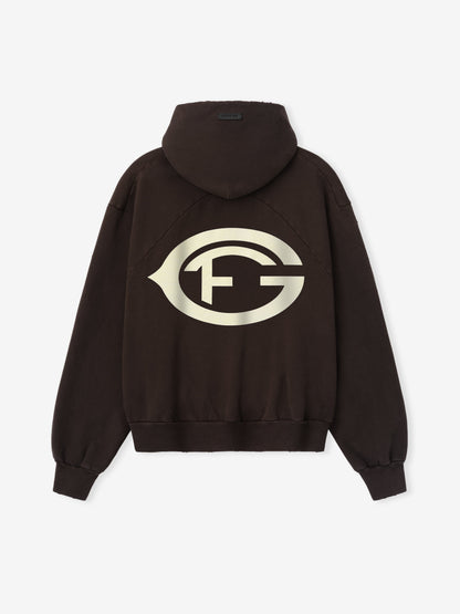 Essentials F Of G Classic Half Raglan Hoodie W/ Pocket Dark Brown