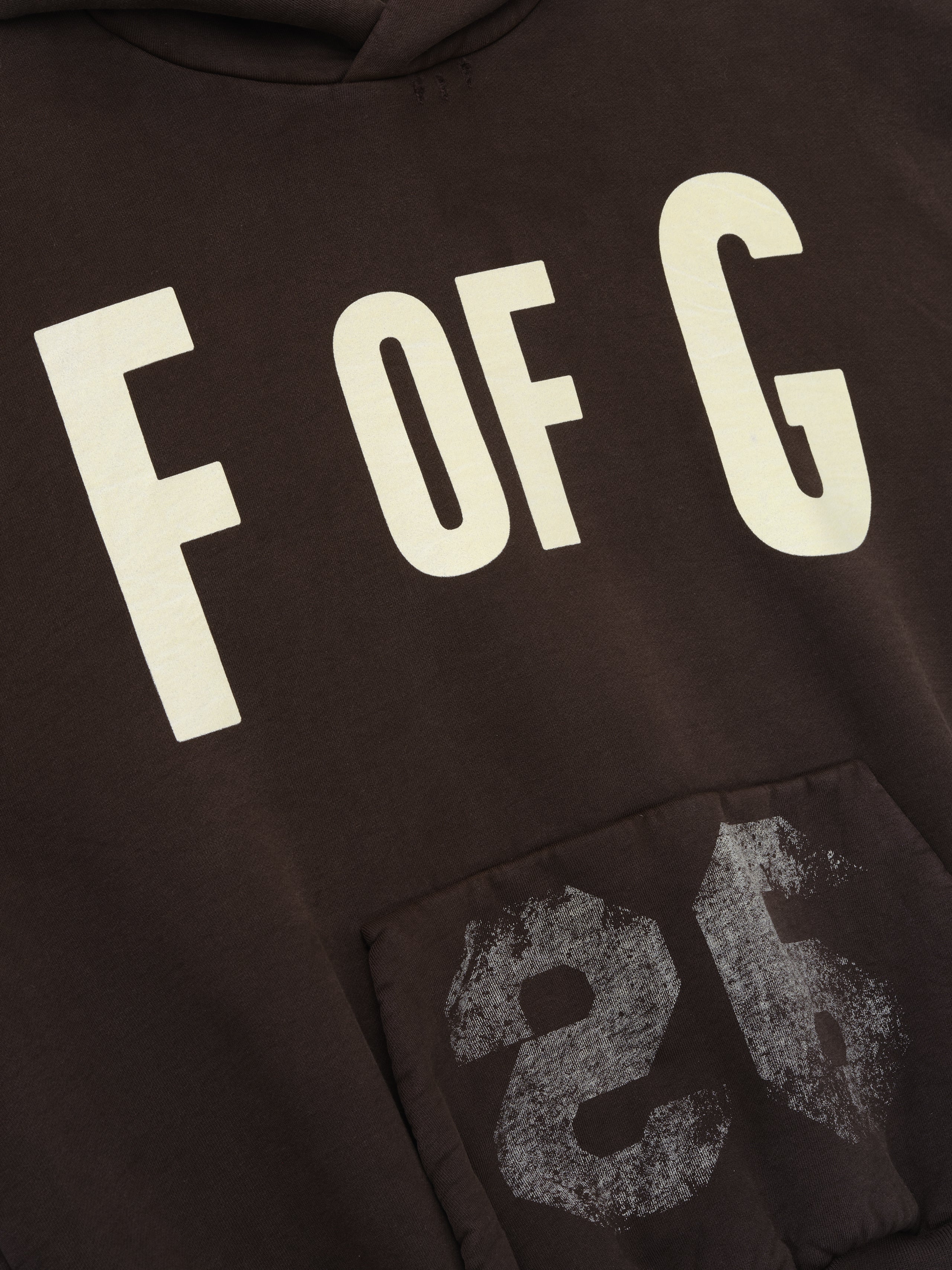 Essentials F Of G Classic Half Raglan Hoodie W/ Pocket Dark Brown