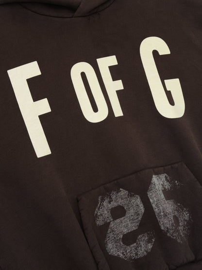 Essentials F Of G Classic Half Raglan Hoodie W/ Pocket Dark Brown