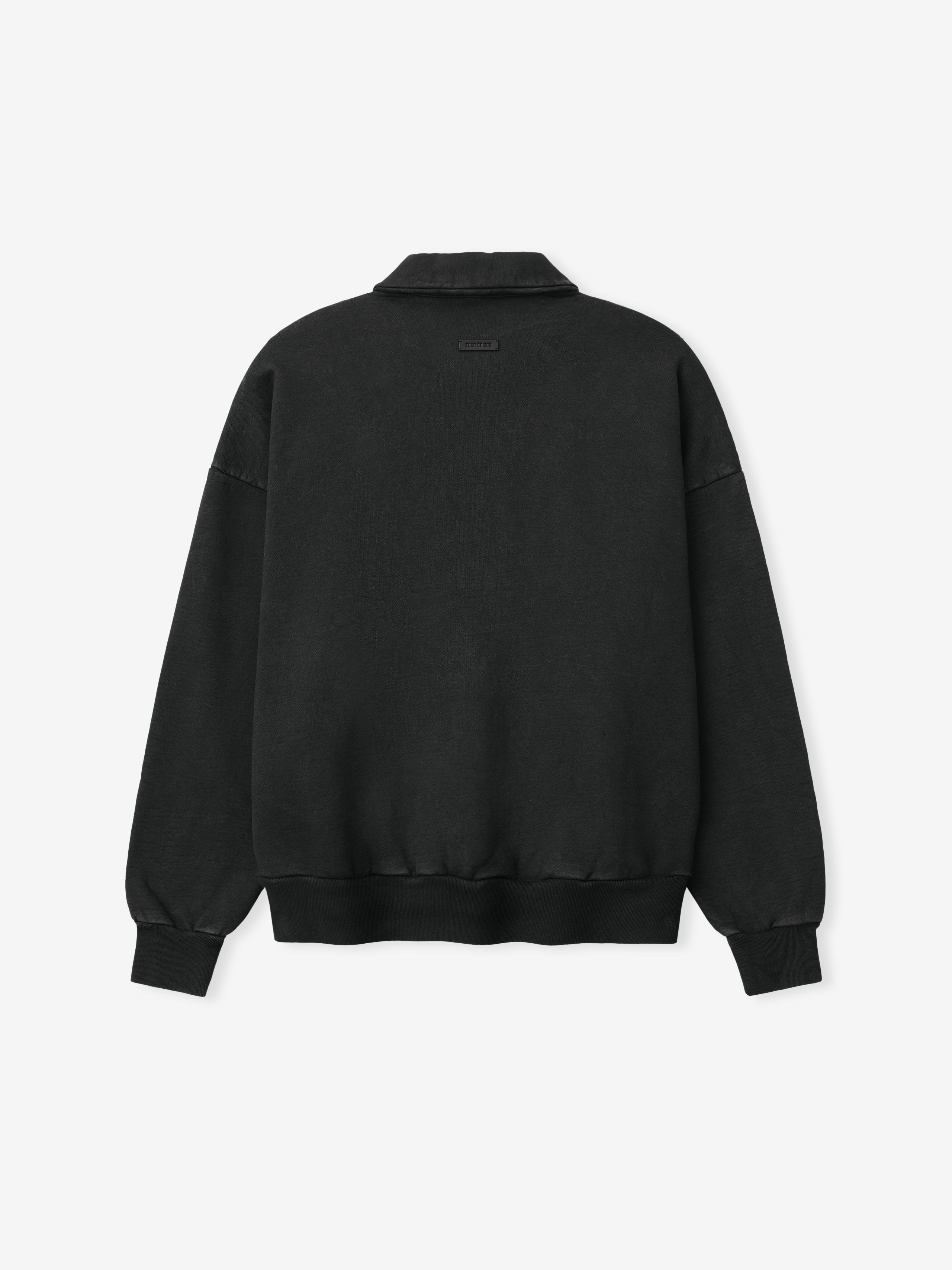 Essentials Sunfaded Half Zip Polo Sweatshirt Black