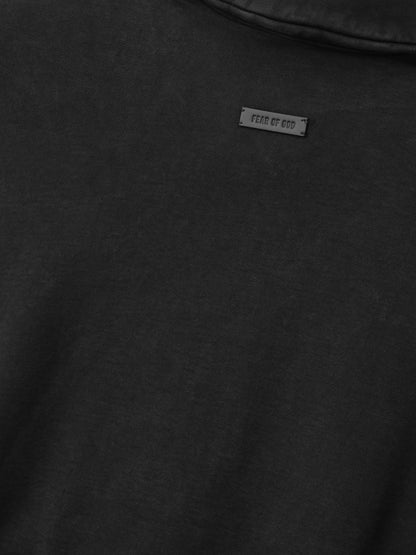 Essentials Sunfaded Half Zip Polo Sweatshirt Black