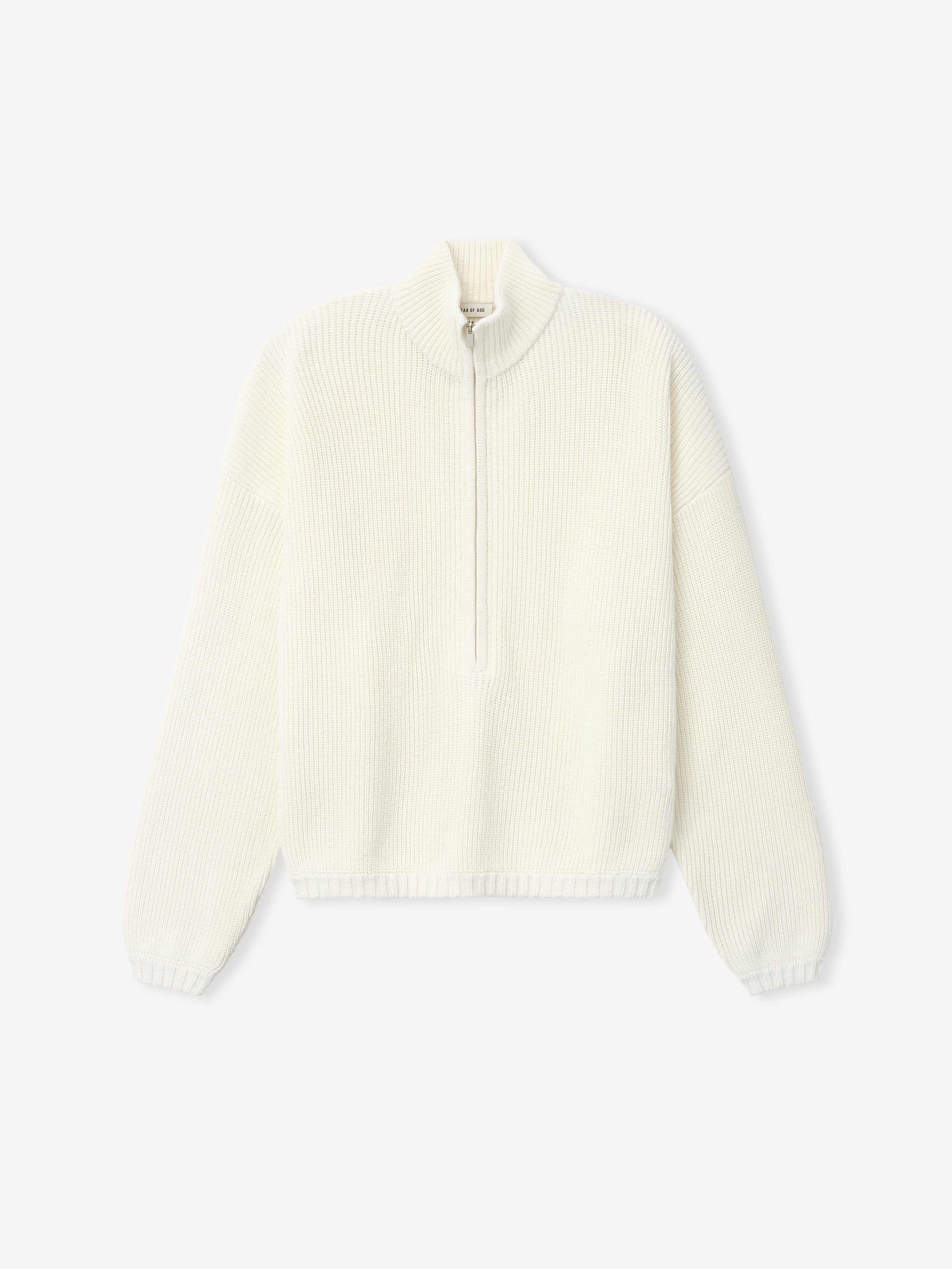 Essentials Zip-Up Sweater Long Sleeve Cream