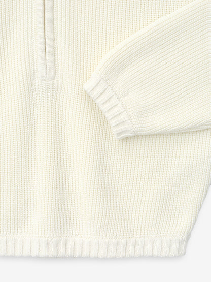 Essentials Zip-Up Sweater Long Sleeve Cream