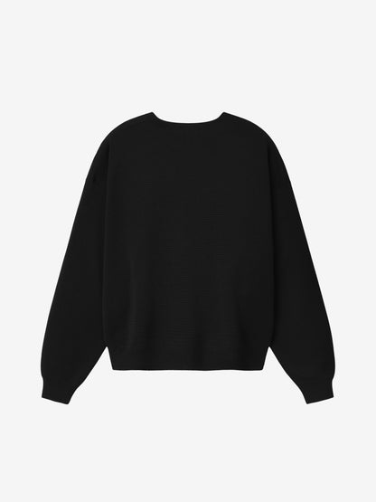 Essentials Merino Milano Knit Henley Sweater Black