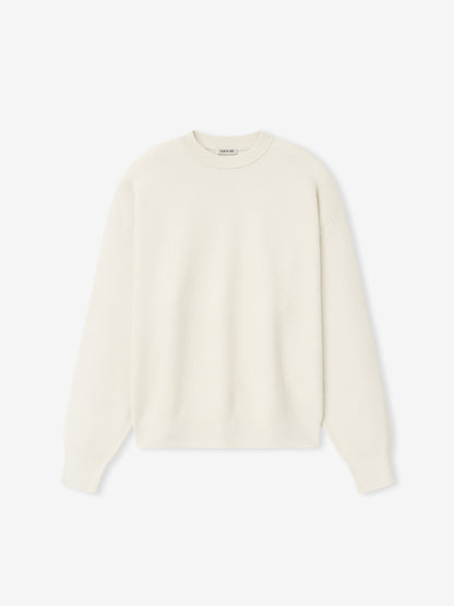 Essentials Wool Cotton Sport Mesh Knit Sweater Cream