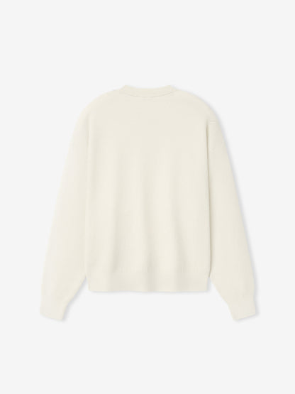 Essentials Wool Cotton Sport Mesh Knit Sweater Cream