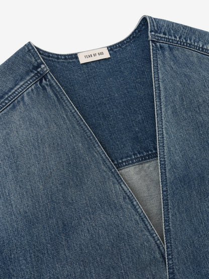Essentials Denim Lapelless Jacket Medium Indigo