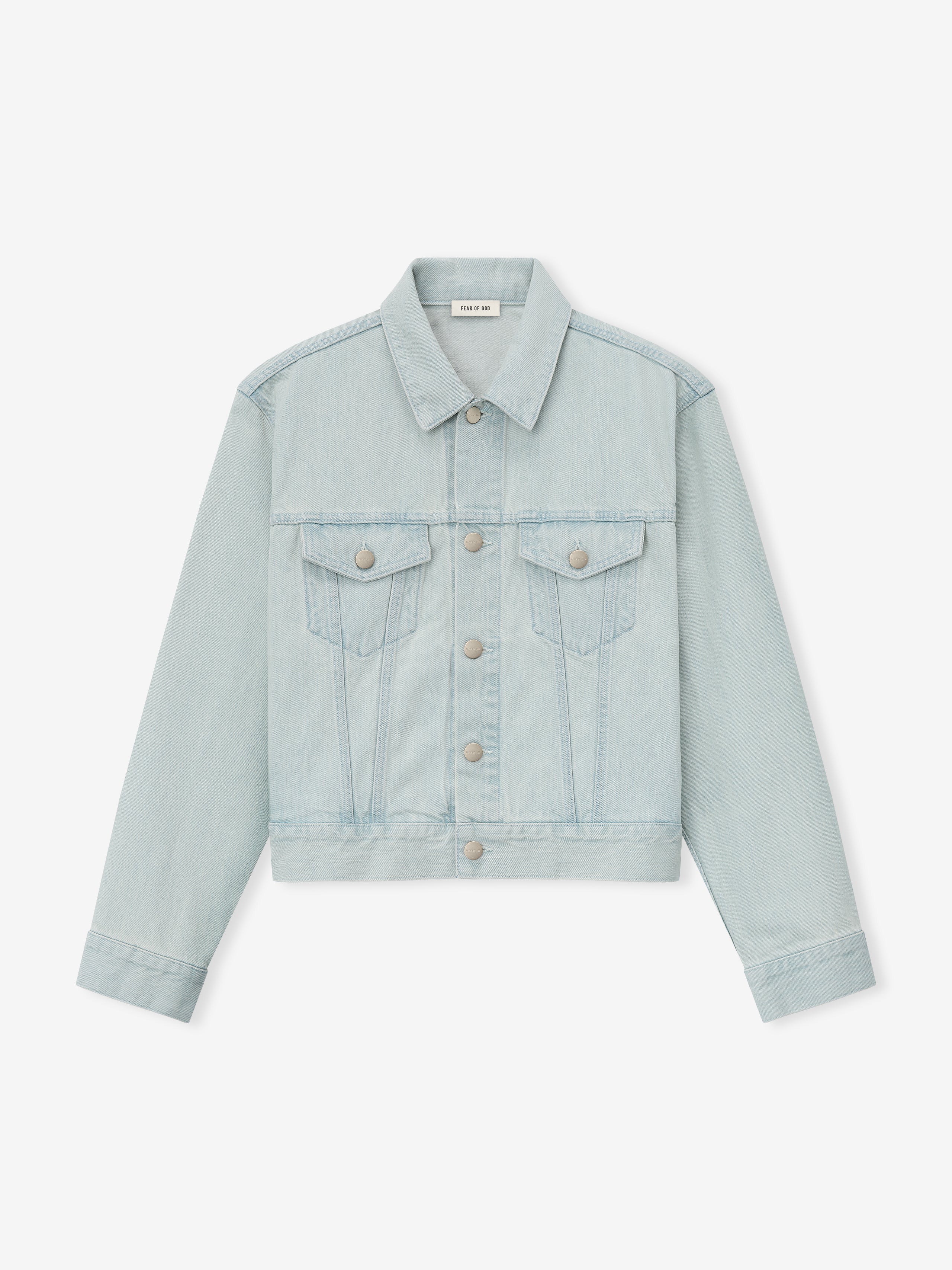 Essentials Bleached Denim Classic Trucker Jacket Bleach Wash