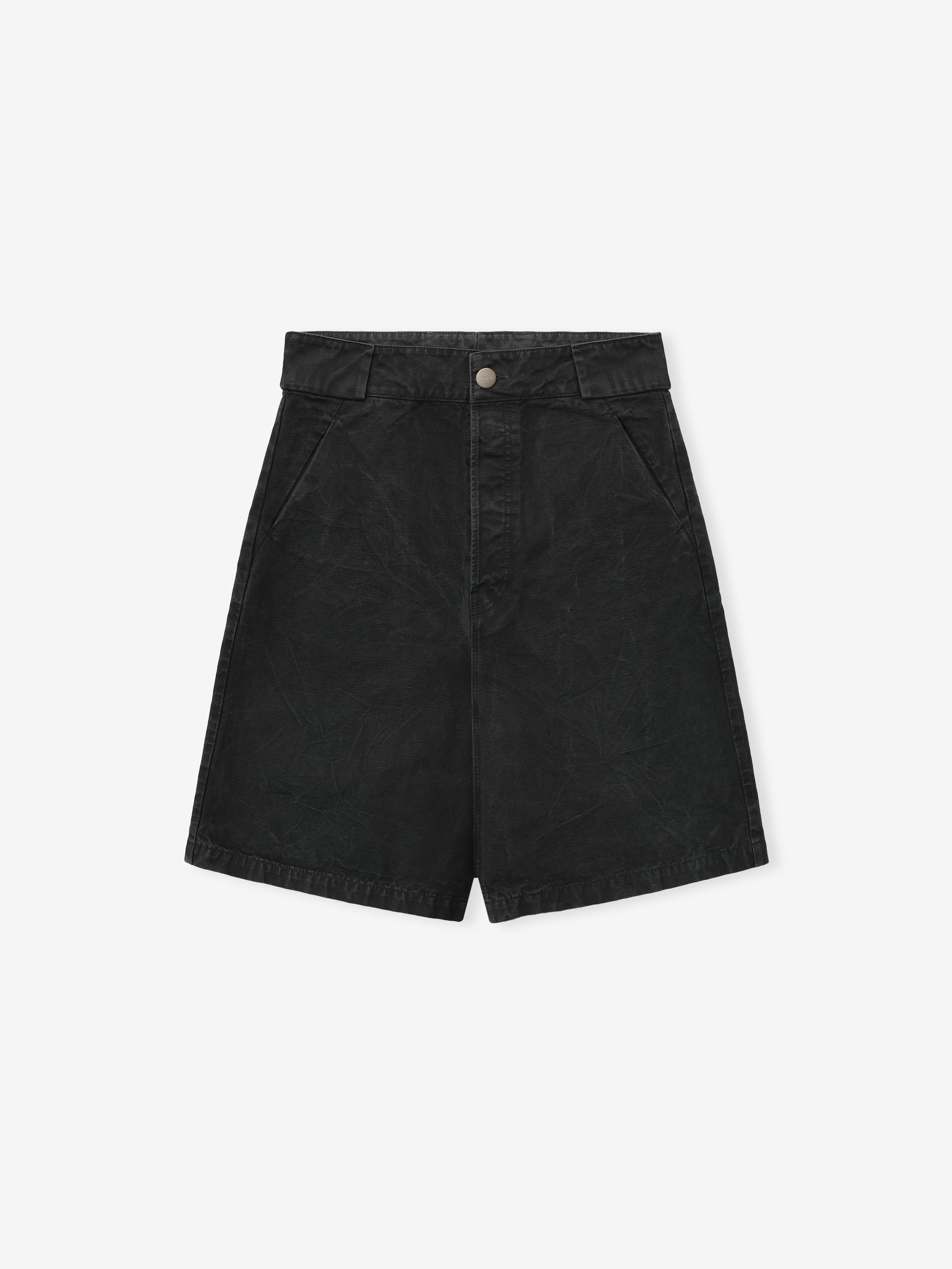 Essentials Washed Canvas Utility Shorts Washed Black