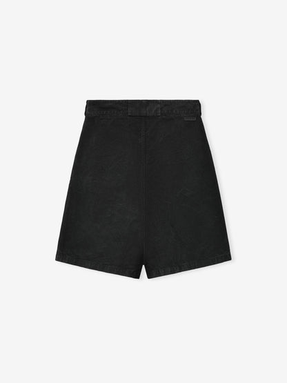Essentials Washed Canvas Utility Shorts Washed Black