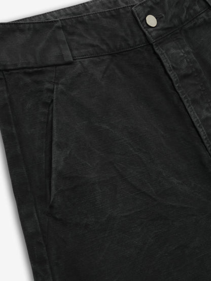 Essentials Washed Canvas Utility Shorts Washed Black