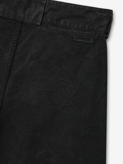 Essentials Washed Canvas Utility Shorts Washed Black