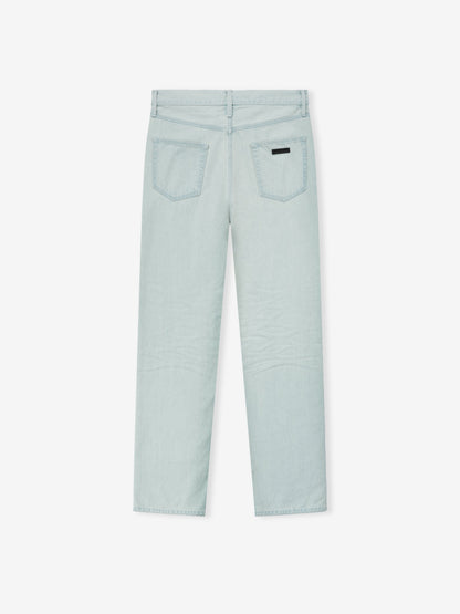 Essentials Bleach Washed Denim Straight 5 Pocket Bleach Wash