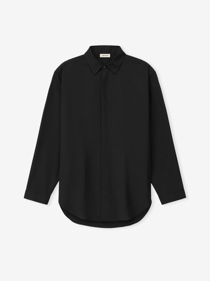 Essentials Easy Care Wool Classic Shirt Black