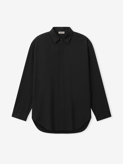 Essentials Cotton Wool Oxford Classic Shirt Black