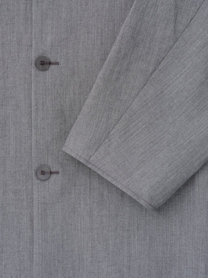 Essentials Wool Linen Collarless Sport Jacket Metallic Grey