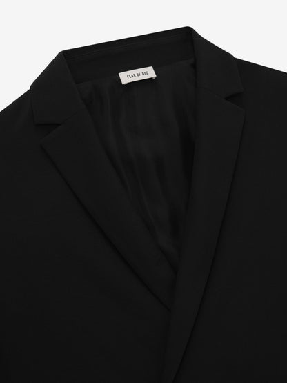 Essentials Wool Ripstop Relaxed Long Jacket Black