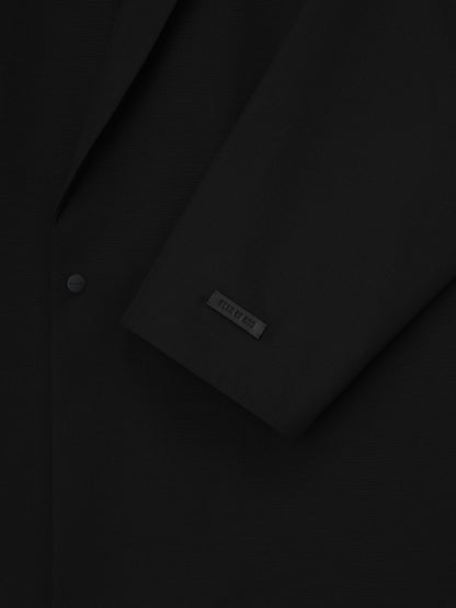 Essentials Wool Ripstop Relaxed Long Jacket Black