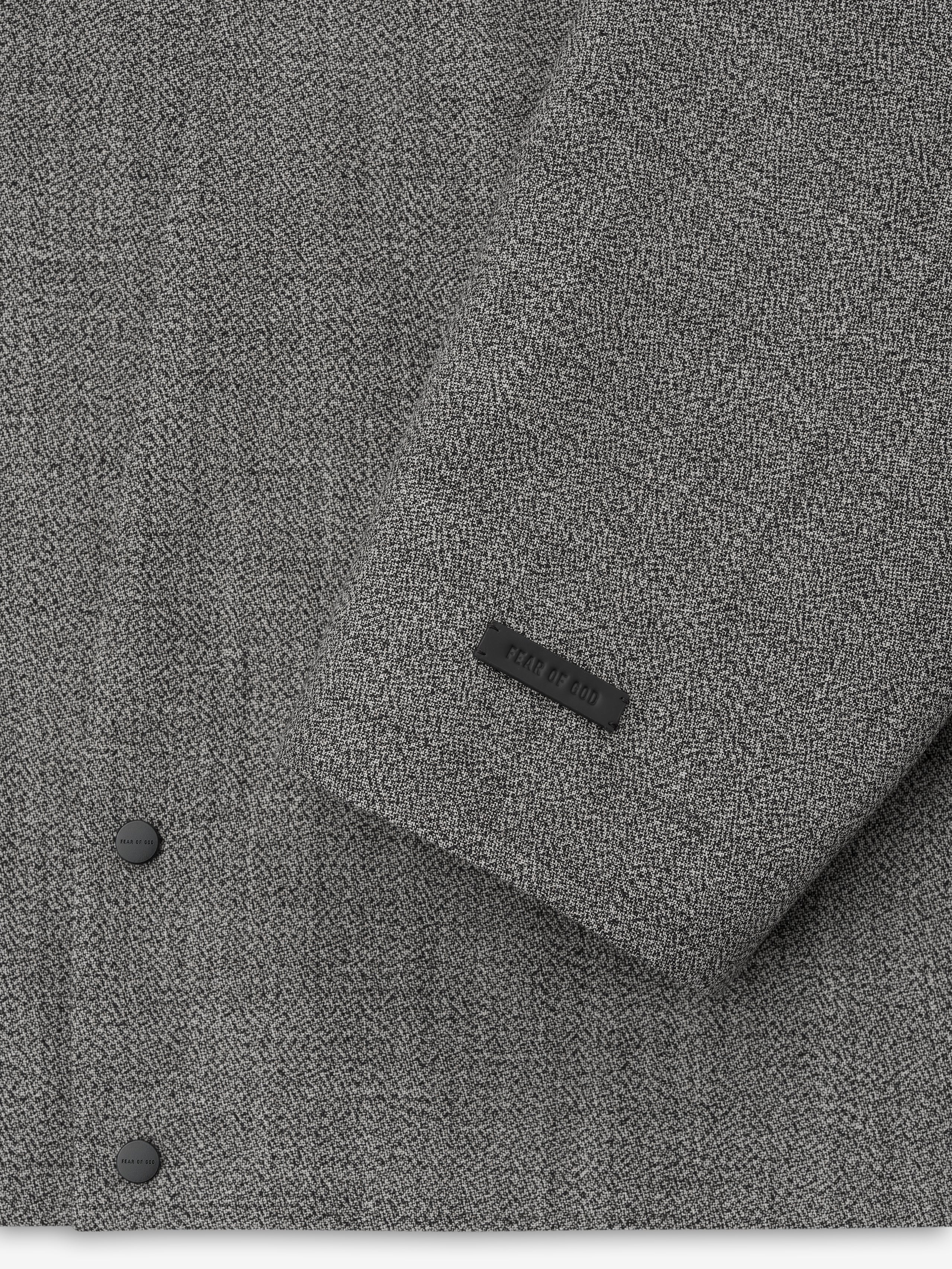 Essentials Mouline Wool Relaxed Lapelless Jacket Off White/Black