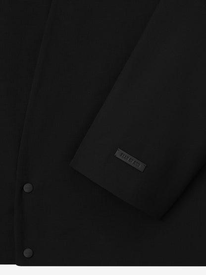 Essentials Wool Ripstop Relaxed Cropped Lapelless Jacket Black