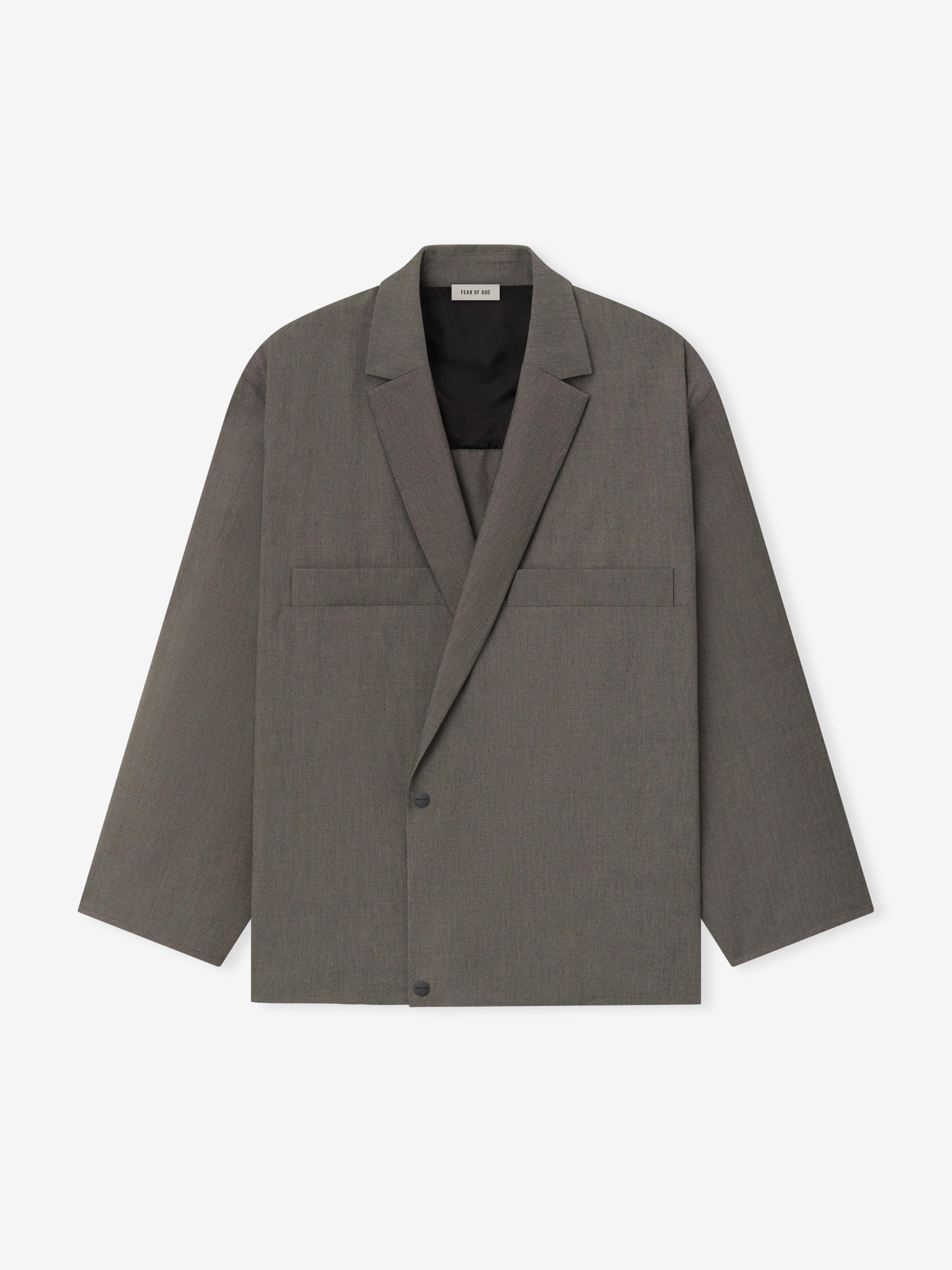 Essentials Cotton Wool Oxford Shirt Jacket Willow – Kicks Machine