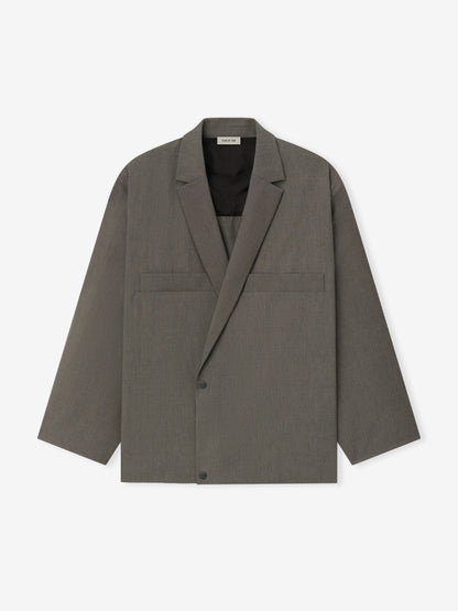 Essentials Cotton Wool Oxford Shirt Jacket Willow