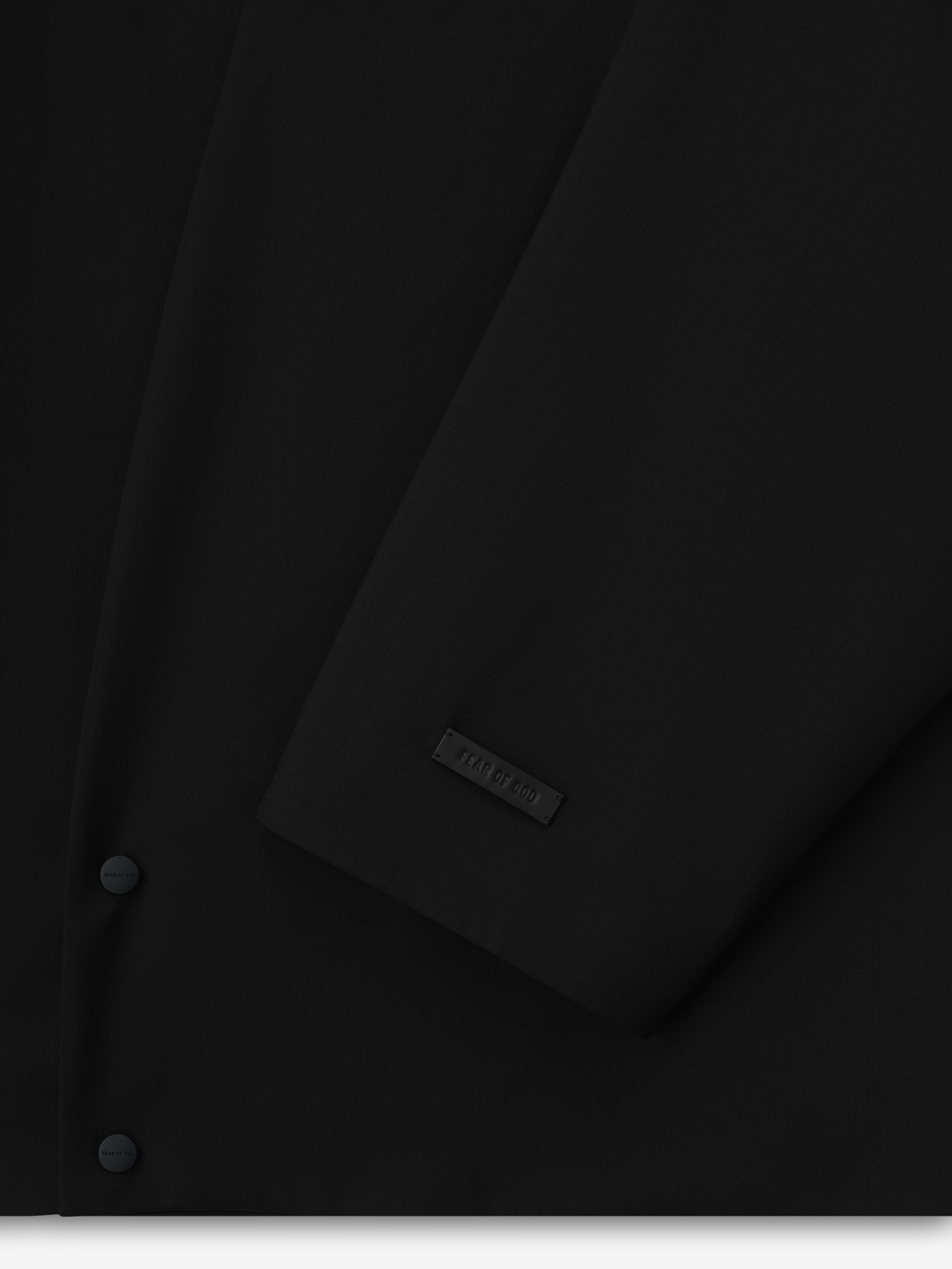Essentials Easy Care Wool Relaxed Lapelless Jacket Black