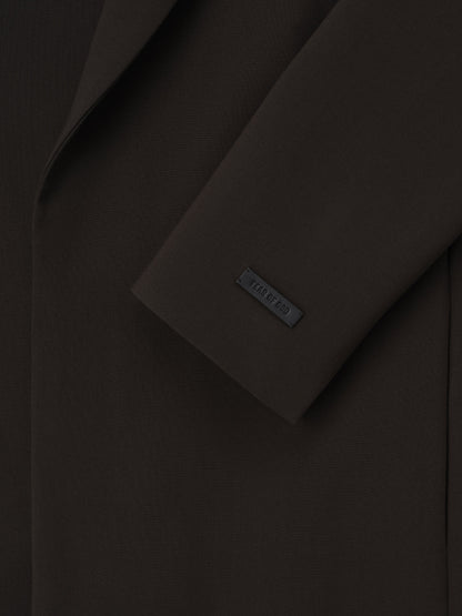 Essentials Double Weave Wool Crewneck Jacket Brown