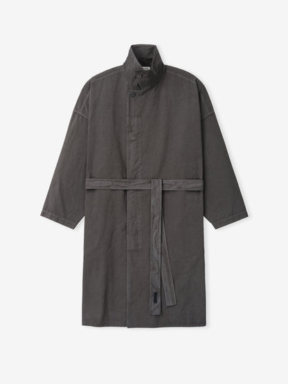 Essentials Garment-Dyed Cropped Sleeve Car Coat Dark Grey