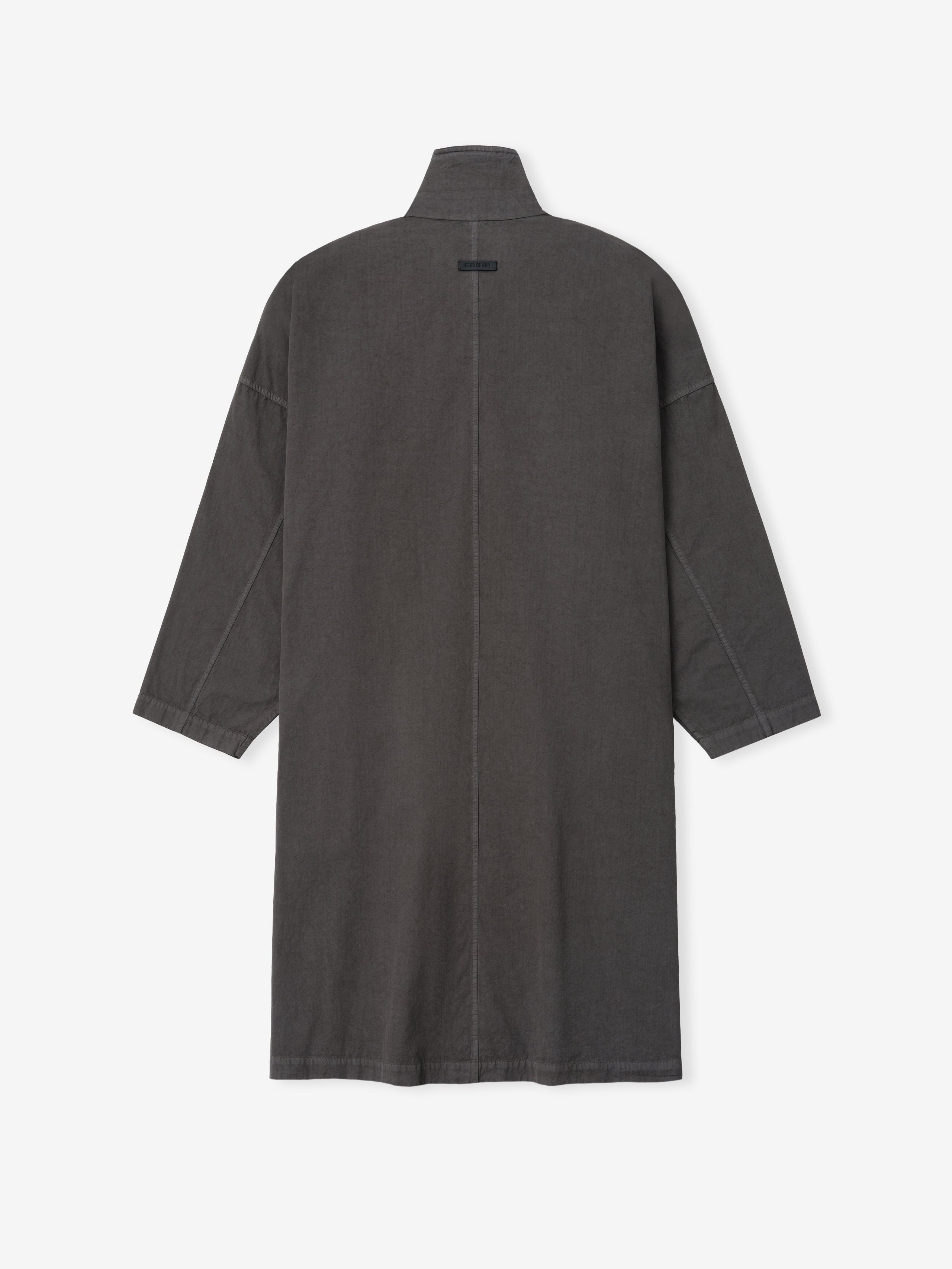 Essentials Garment-Dyed Cropped Sleeve Car Coat Dark Grey