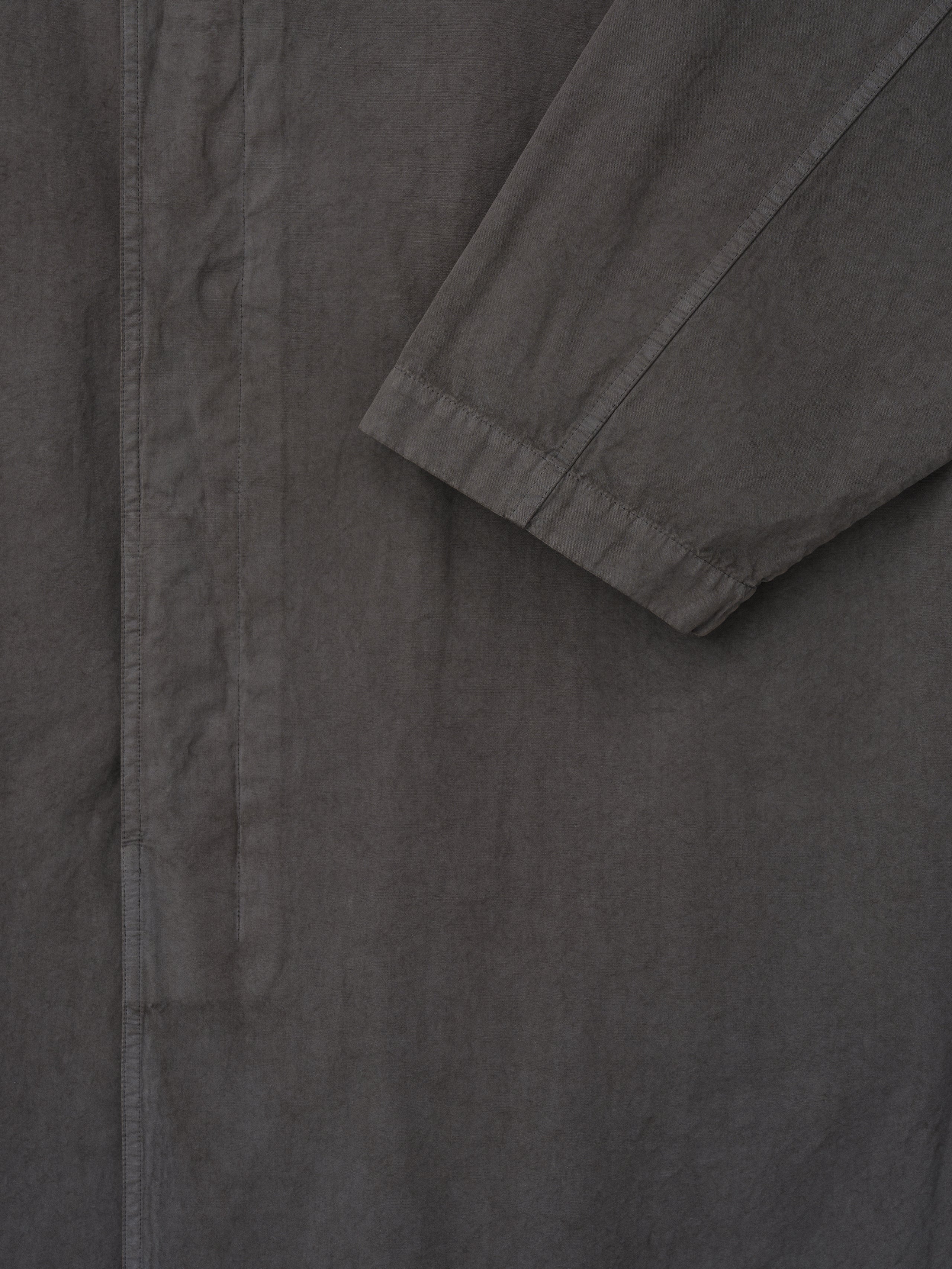 Essentials Garment-Dyed Cropped Sleeve Car Coat Dark Grey