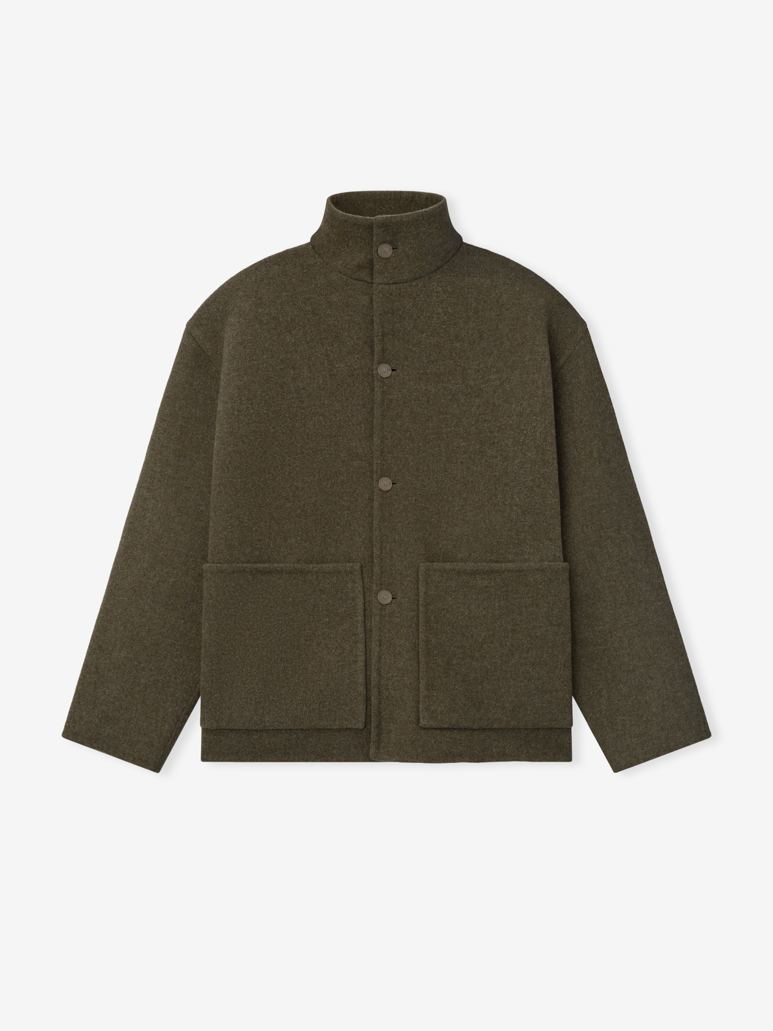 Essentials Double Face Wool Cashmere Sport Jacket Khaki Melange