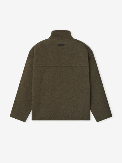 Essentials Double Face Wool Cashmere Sport Jacket Khaki Melange