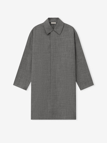 Essentials Mouline Wool Relaxed Trench Coat Off White/Black
