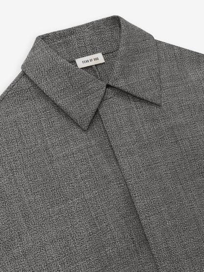Essentials Mouline Wool Relaxed Trench Coat Off White/Black