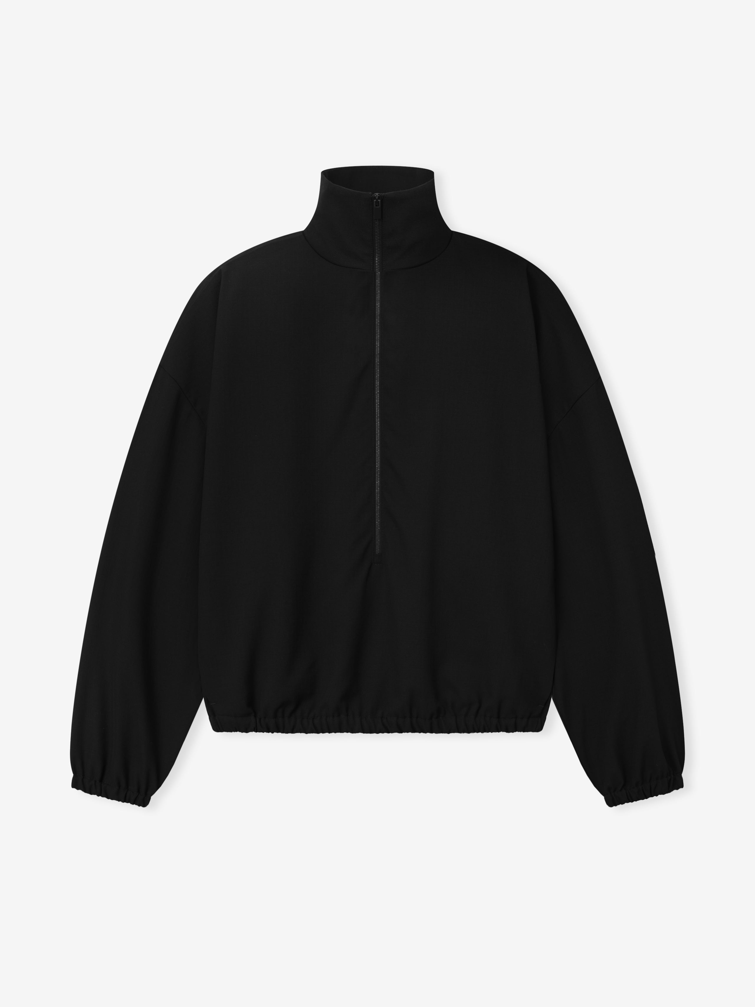 Essentials Wool Ripstop Half Zip Track Jacket Black