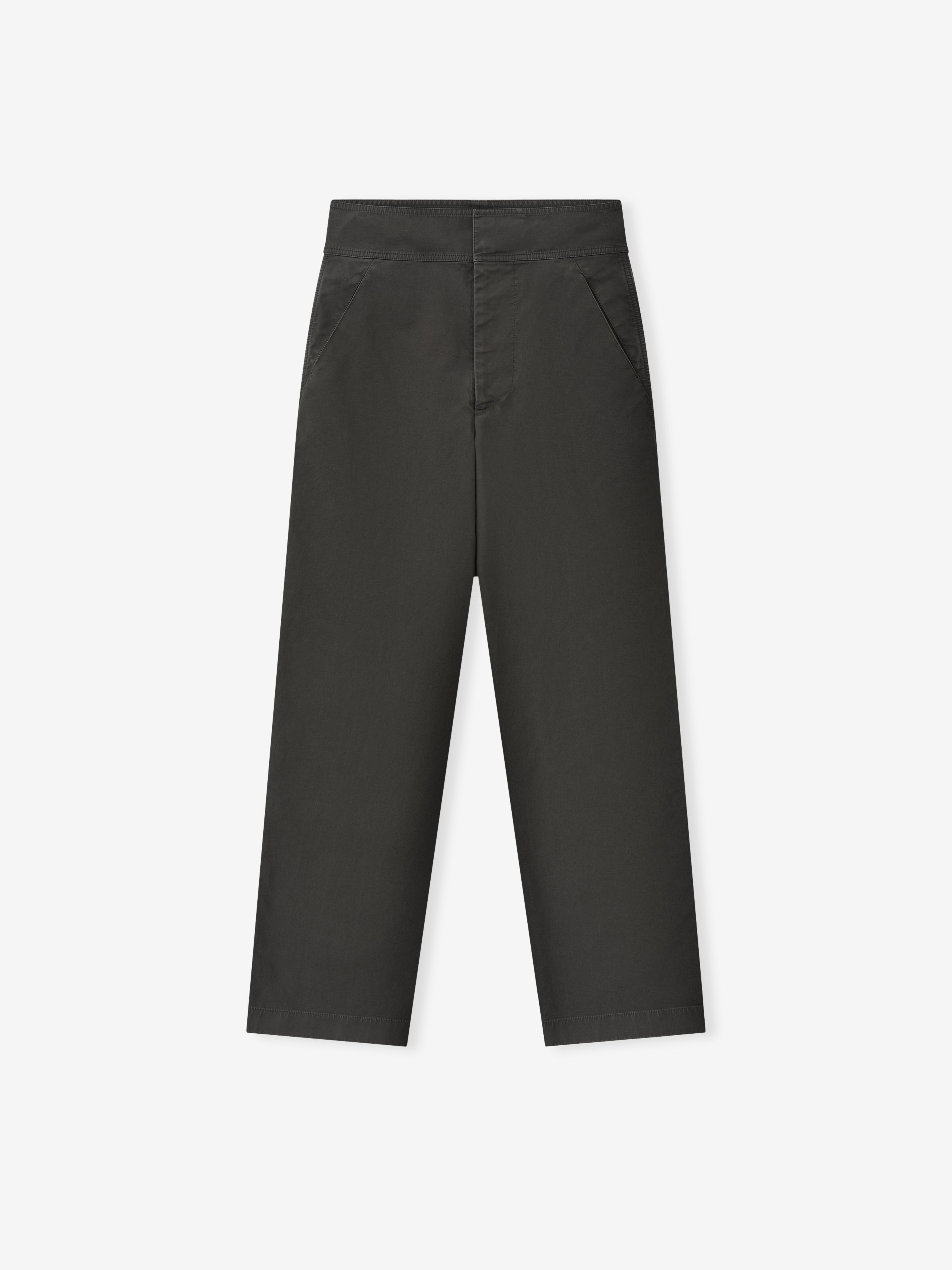 Essentials Garment Dyed Cotton Casual Pant Dark Grey