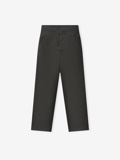 Essentials Garment Dyed Cotton Casual Pant Dark Grey