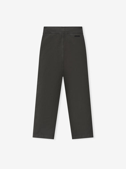Essentials Garment Dyed Cotton Casual Pant Dark Grey