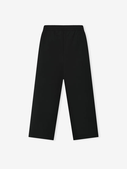 Essentials Double Weave Wool Wide Leg Drawstring Pants Black