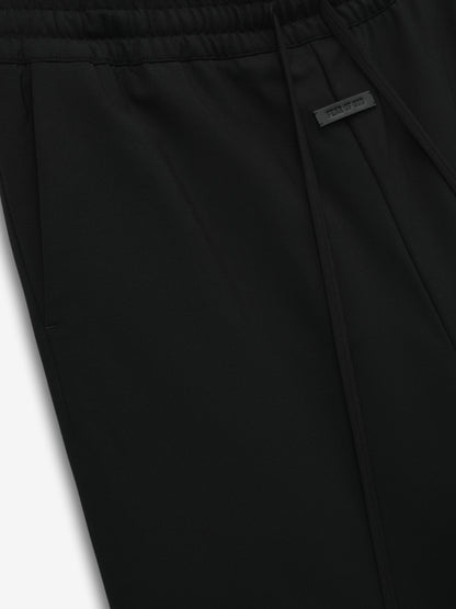 Essentials Double Weave Wool Wide Leg Drawstring Pants Black