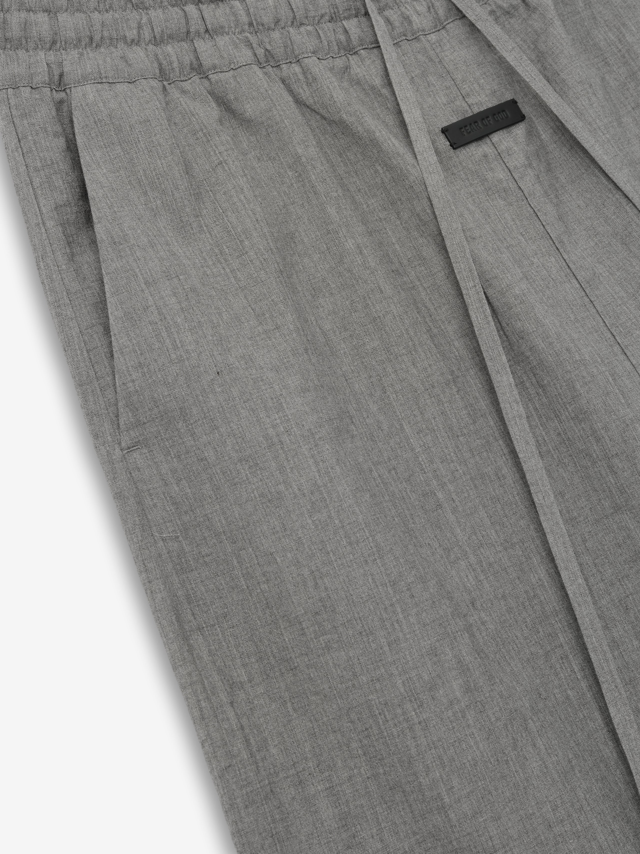 Essentials Wool Linen Wide Leg Drawstring Pants Metallic Grey