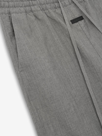 Essentials Wool Linen Wide Leg Drawstring Pants Metallic Grey