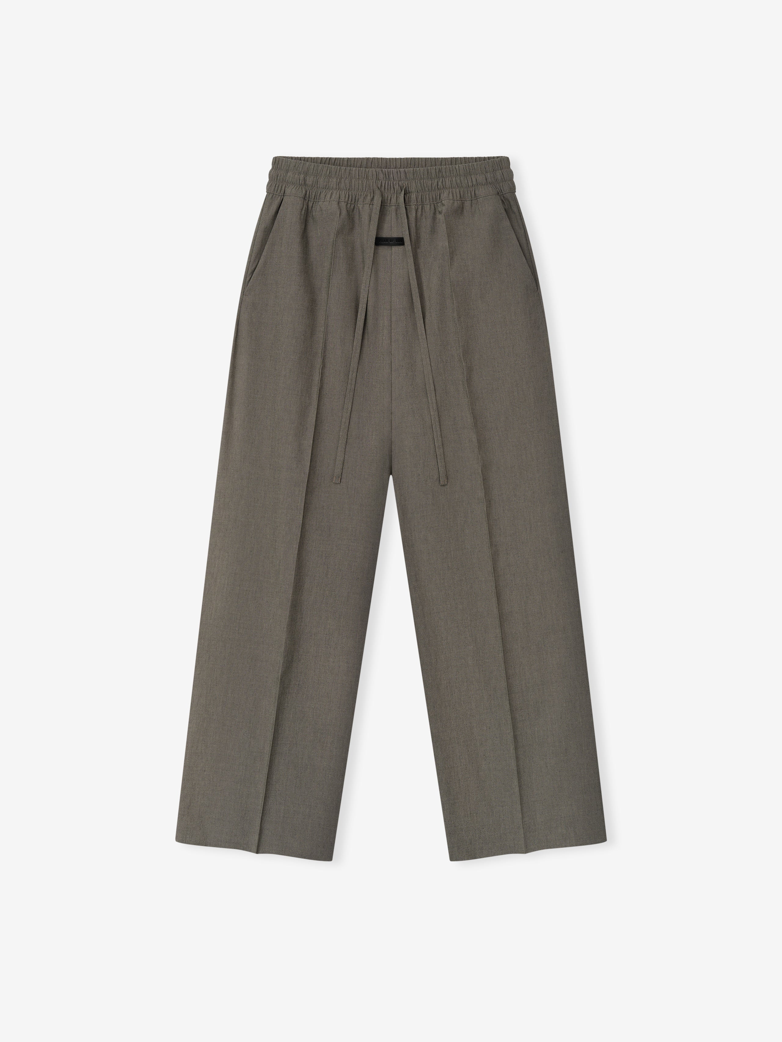 Essentials Cotton Wool Oxford Wide Leg Drawstring Pants Willow