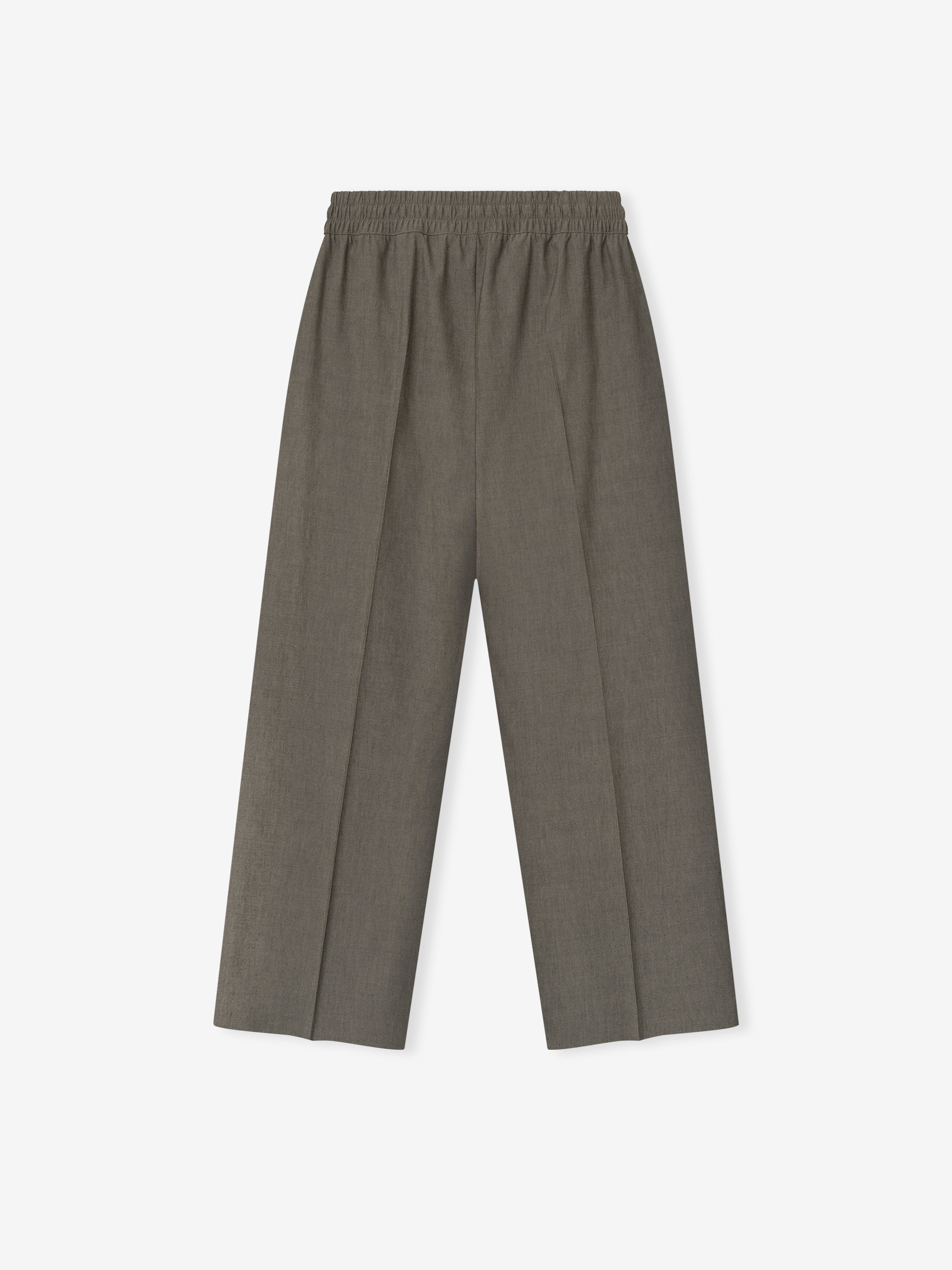Essentials Cotton Wool Oxford Wide Leg Drawstring Pants Willow